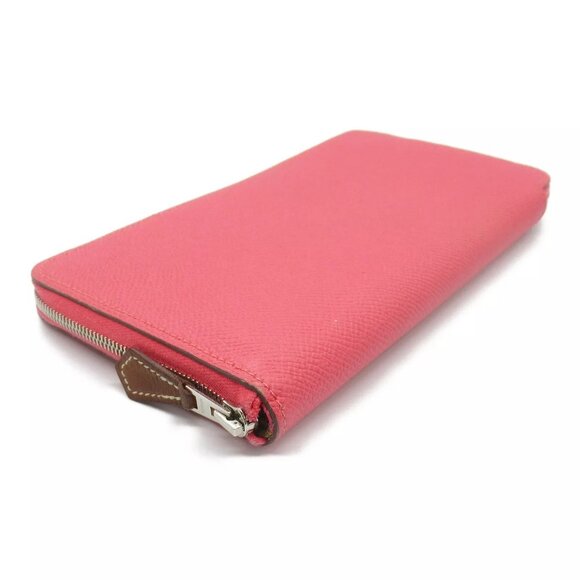 HERMES Azap SilkIn long Around zipper wallet X Epsom leather Rose azalee SHW - Picture 4 of 13